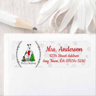 Fun Christmas Tree 2 Greyhound Dog (brindle white)