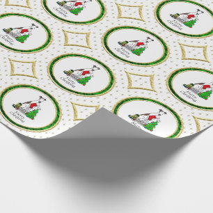 Fun Christmas Tree 2 Greyhound Dog (brindle white) Wrapping Paper