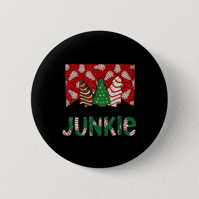 Fun Christmas Tree Cake Junkie Tis The Season West 6 Cm Round Badge (Front)
