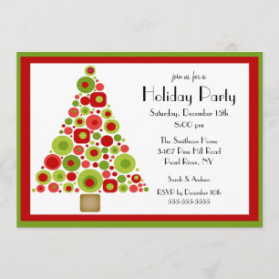 Fun Christmas Tree Christmas Party Invitation
