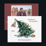 Fun Christmas Tree Dangling Cat Photo Holiday Card<br><div class="desc">This is a special and fun holiday card -- -- all was almost well and then -- enter the cat and The Tree. On the back room for a family photo and your message. If you need assistance or have any design questions just send a chat or an email to...</div>