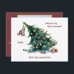 Fun Christmas Tree Dangling Cat Photo Holiday Card<br><div class="desc">This is a special and fun holiday card -- -- all was almost well and then -- enter the cat and The Tree. On the back room for a family photo and your message. If you need assistance or have any design questions just send a chat or an email to...</div>