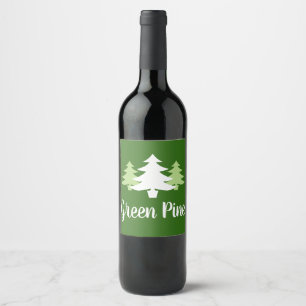 fun CHRISTMAS TREE silhouette   Wine Label