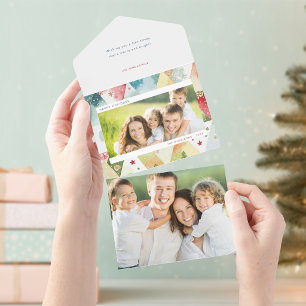 Fun Christmas Watercolor Abstract Photo All In One Invitation