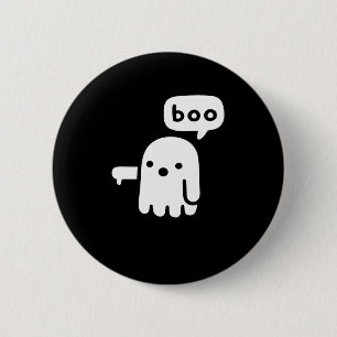 Fun Chunky Ghost Of Disapproval Boo Halloween   6 Cm Round Badge