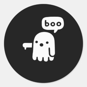 Fun Chunky Ghost Of Disapproval Boo Halloween Classic Round Sticker