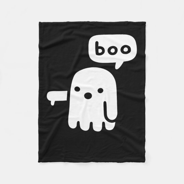 Fun Chunky Ghost Of Disapproval Boo Halloween  Fleece Blanket (Front)