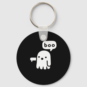 Fun Chunky Ghost Of Disapproval Boo Halloween Key Ring