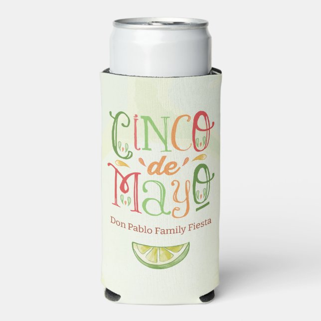 Fun Cinco de Mayo Party Drink Seltzer Can Cooler (Seltzer Front)