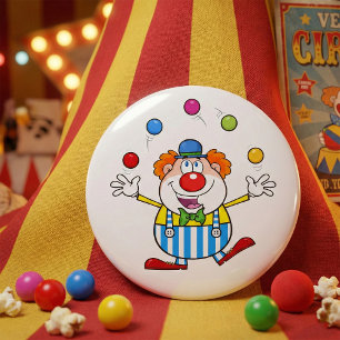 Fun Circus Clown Juggling Balls 7.5 Cm Round Badge