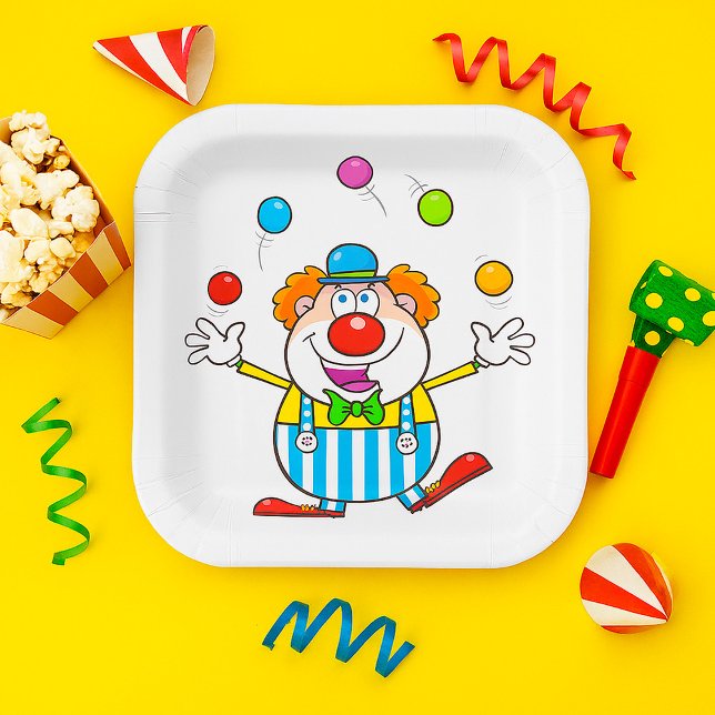 Fun Circus Clown Juggling Balls Paper Plate (Creator Uploaded)