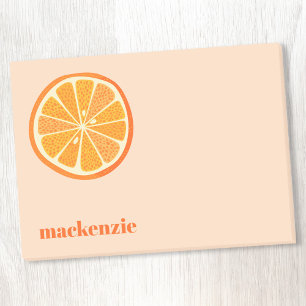 Fun Citrus Orange Slice Personalised Custom Name Post-it Notes