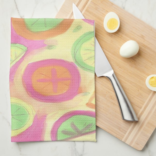Fun Citrus Print Kitchen Towel (Quarter Fold)