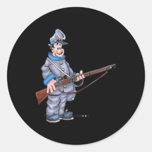 Fun Civil War Soldier  Classic Round Sticker