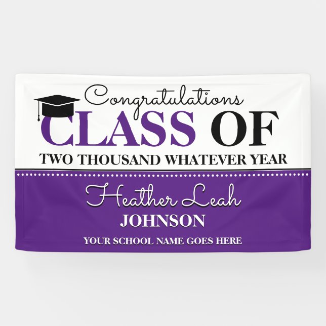 Fun Class Year Congratulations Graduate Banner (Horizontal)