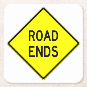 Fun Classic Road Ends Sign Coaster Set
