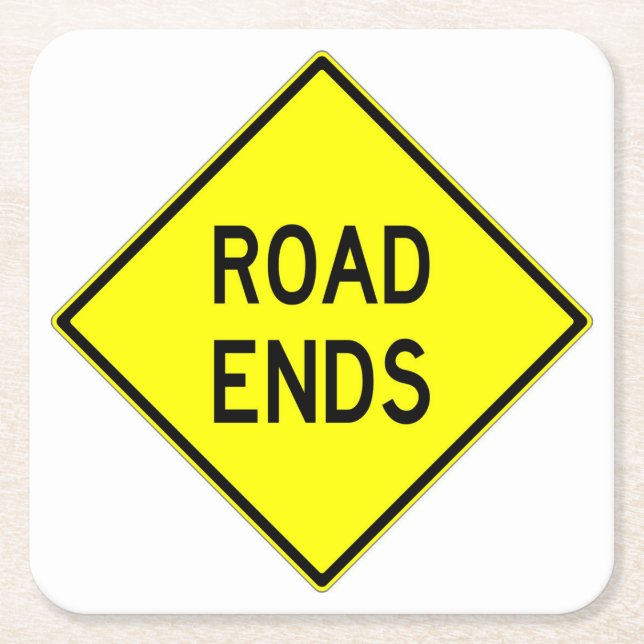 Fun Classic Road Ends Sign Coaster Set (Front)