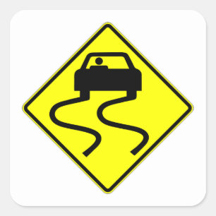 Fun Classic Slippery When Wet Sign Sticker Set