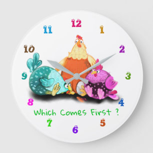 Fun Clock - Chickens Waiting Egg To Hatch