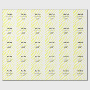 Fun Club bachelorette party yellow lines backgroun Wrapping Paper