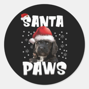 Fun Cockapoo Christmas Lights Tree Dog Lover Xmas Classic Round Sticker