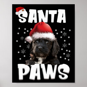 Fun Cockapoo Christmas Lights Tree Dog Lover Xmas  Poster