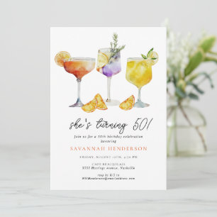 Fun Cocktail 50th Birthday Party  Invitation