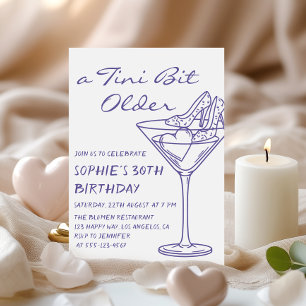 Fun Cocktail A Tini Bit Older 30th Birthday Invitation