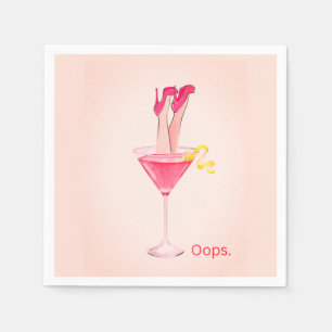 Fun Cocktail Humour, Unique Pink Bachelorette Part Napkin
