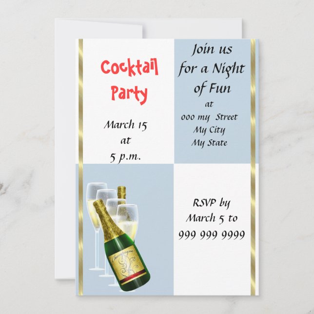Fun Cocktail Party Invitation (Front)