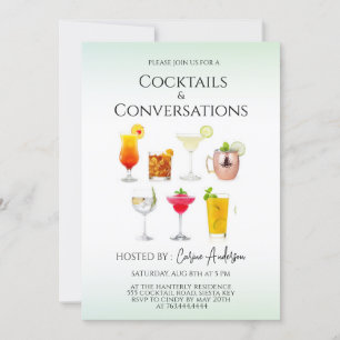 Fun Cocktails and Conversation Party Invitation