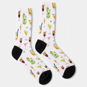 Fun Cocktails Pattern Socks
