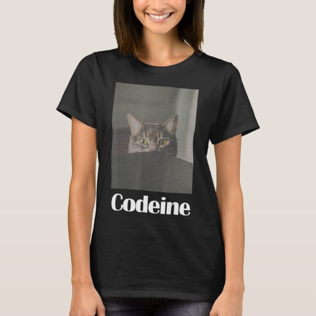Fun Codeine Cute Cat T-Shirt (Front)