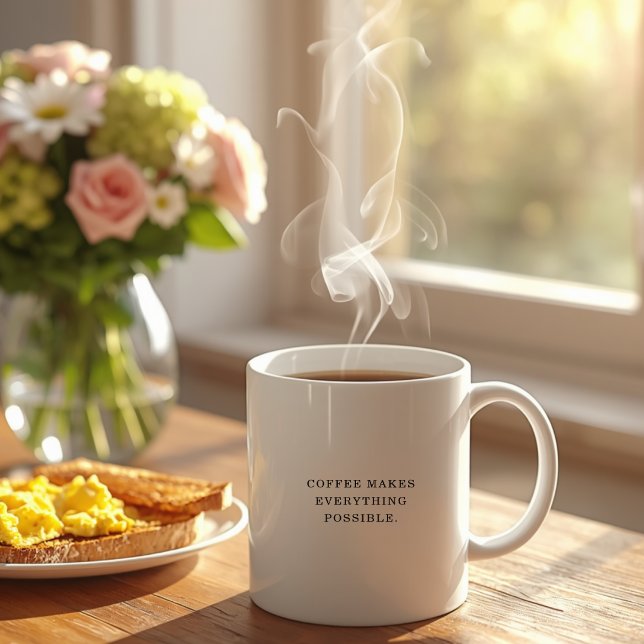 Fun Coffee Quote Modern Trendy Typography  Mug (Creator Uploaded)