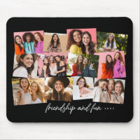 Fun collage 12 photo personalised black and white