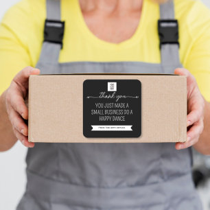 fun color Thank You Small Business Branding Square Sticker