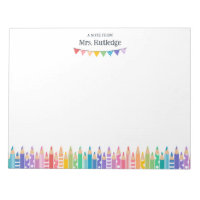 Fun Colored Pencils Note From School Teacher