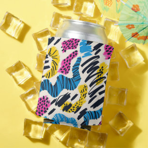 Fun colorful abstract drawing of animal patterns can cooler