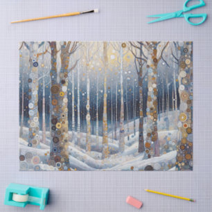 Fun Colorful Abstract Winter Wonderland Art Tissue Paper