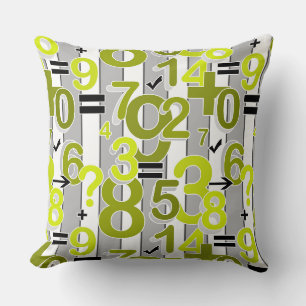Fun colorful arithmetic math bright retro pattern cushion