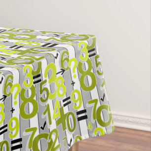 Fun colorful arithmetic math bright retro pattern tablecloth