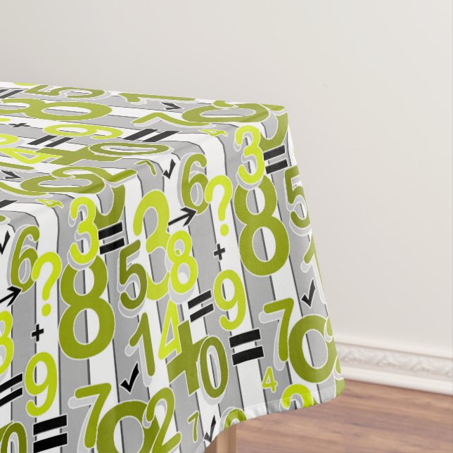Fun colorful arithmetic math bright retro pattern  tablecloth (In Situ)