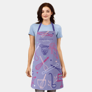 Fun Colorful Baking & Cooking Utensil Purple Apron