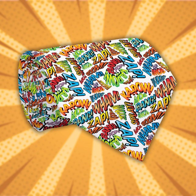 Fun Colorful Comic Book Pop Art Typographic Tie (Fun Colorful Comic Book Pop Art Typographic Tie)
