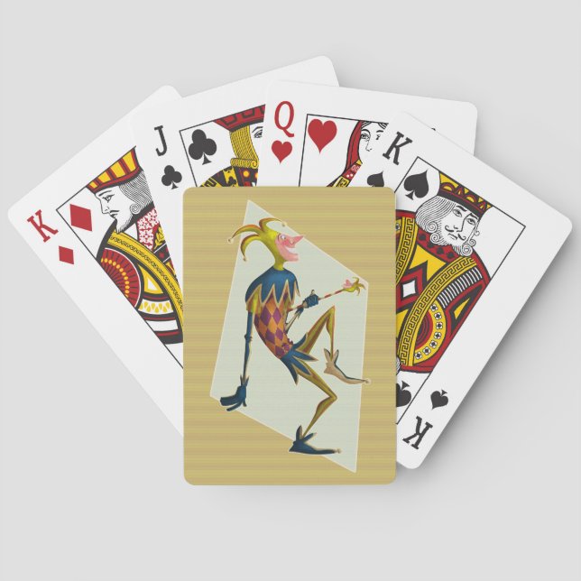 Fun Colorful Dancing Joker  Playing Cards (Back)