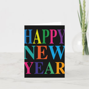 Fun Colorful Happy New Year T Shirt  Card
