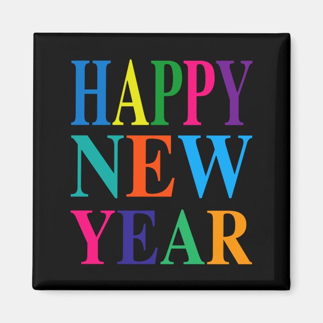 Fun Colorful Happy New Year T Shirt  Magnet (Front)