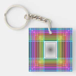 fun, colorful neon lights on acrylic keychain