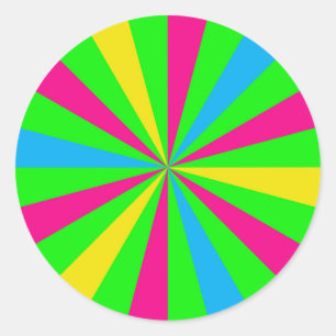 Fun Colorful Neon Sunburst Sticker