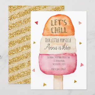 Fun Colorful Popsicle Birthday Invitation